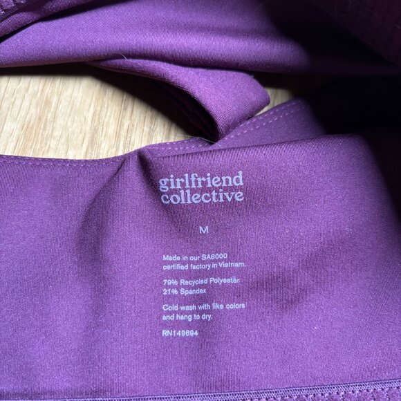 NWT Girlfriend Collective Bra Top Plum Recycled Fabric Scoop Neck – Size M - Picture 4 of 4